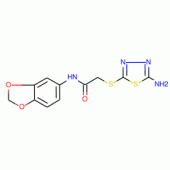 2-[(5-Amino-1,3,4-thiadiazol-2-yl)thio]-N-(1,3-benzodioxol-5-yl)acetamide , 97%