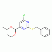2-Benzylsulfanyl-4-chloro-6-diethoxymethyl-pyrimidine , 97%