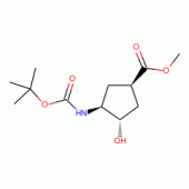 (1S,2S,4R)-N-BOC-1-Amino-2-hydroxycyclopentane-4-carboxylic acid methyl ester, 98% ee, 95%
