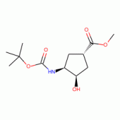 (1S,2R,4S)-N-BOC-1-Amino-2-hydroxycyclopentane-4-carboxylic acid methyl ester, 98% ee, 95%
