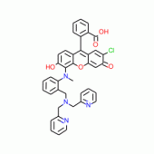 9-(2-Carboxyphenyl)-2-chloro-5-[{2-(di(2-pyridyl)aminomethyl)phenyl}aminomethyl]-6-hydroxy-3-xanthanoneZinpyr-4