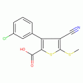3-(3-Chlorophenyl)-4-cyano-5-(methylthio)thiophene-2-carboxylic acid, 97%
