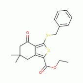 Ethyl 3-(benzylthio)-6,6-dimethyl-4-oxo-4,5,6,7-tetrahydrobenzo[c]thiophene-1-carboxylate , 97%