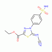 Ethyl 4-[4-aminosulfonyl)phenyl]-5-cyanamide-4,5-dihydro-1,3,4-thiadiazole-2-carboxylate