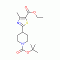 4-[5-(Ethoxycarbonyl)-4-methyl-1,3-thiazol-2-yl)piperidine, N-BOC protected 90%